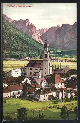 AK Toblach, Ortsansicht gegen Ampezzo