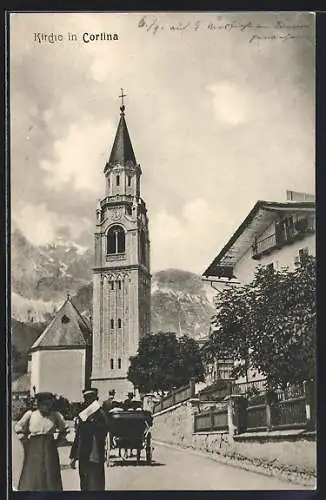 AK Cortina, Blick auf die Kirche