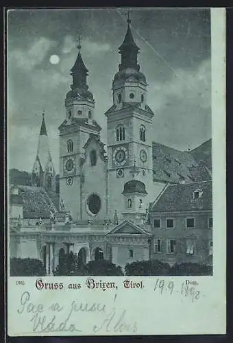 Mondschein-AK Brixen /Tirol, Blick auf den Dom