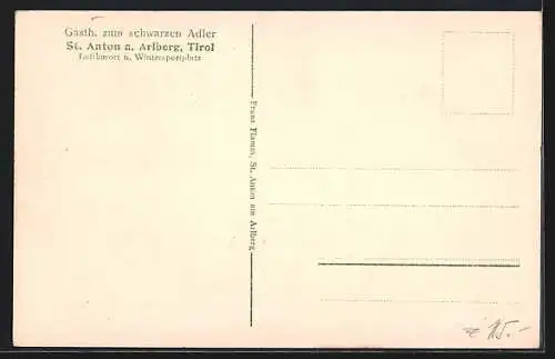 AK St. Anton am Arlberg, Gasthaus zum schwarzen Adler