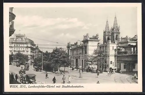 AK Wien, Lerchenfelder-Gürtel mit Stadtbahnstation