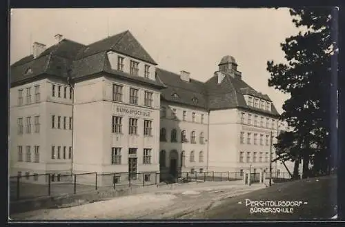 AK Perchtoldsdorf, Strasse an der Bürgerschule