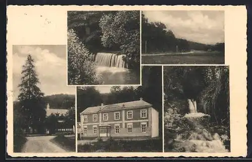 AK Schleinbach a. d. Ostbahn, Hotel Waldheim zur Fichte, Gasthaus u. Mühle A. Svec