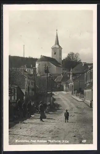 AK Perschling /N. Oe., Murstetten, Strassenpartie mit Kirche