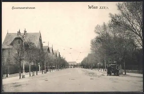 AK Wien, Blick in die Hasenauerstrasse, Pferdekutsche