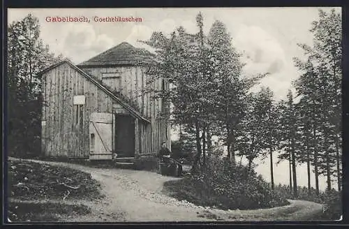 AK Gabelbach / Ilmenau, Partie am Goethehäuschen