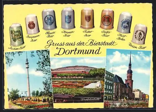 AK Dortmund, Brauereien: Actien Bier, Bergmann-Bier, Hansa-Bier, Kronen-Bier, Union-Bier