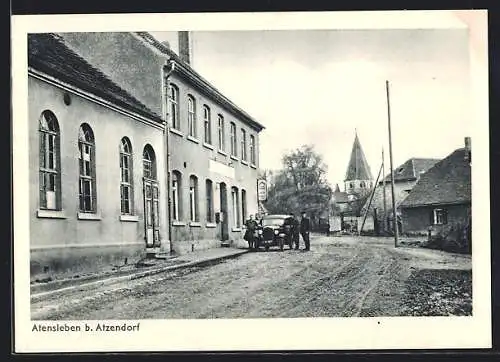 AK Atensleben, Strassenpartie im Ort