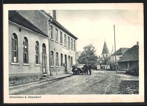 AK Atensleben, Strassenpartie im Ort