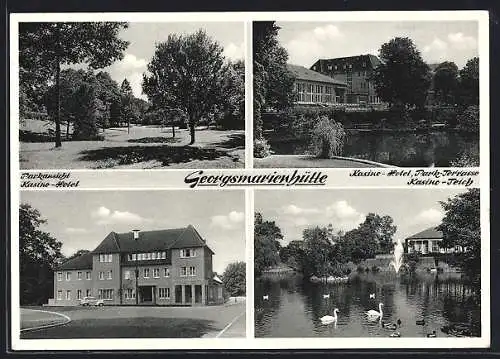 AK Georgsmarienhütte, Parkanansicht, Kasino-Hotel, Kasino-Teich