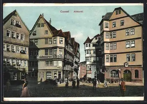 AK Kassel, Altmarkt mit Gasthaus und Geschäften