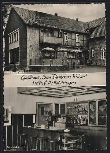 AK Holtorf / Twistringen, Gasthaus Zum Deutschen Kaiser mit Gartenpartie und Gaststube