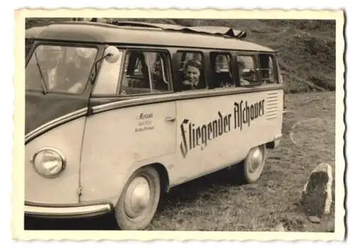 Fotografie Auto Volkswagen VW Bulli T1, Mietwagen Fliegender Aschauer der Firma Wastl Feistl Aschau / Chiemgau