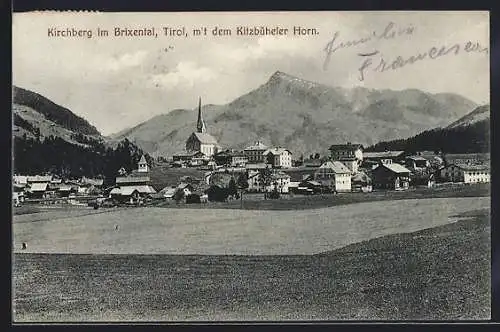 AK Kirchberg im Brixental, Ortsansicht mit dem Kitzbüheler Horn