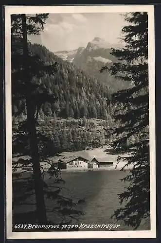 AK Brennersee, Häuser am See, Blick gegen Kraxentrager