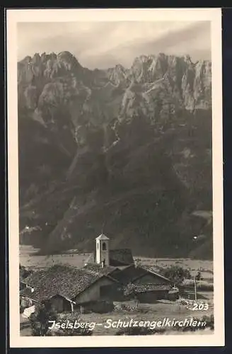 AK Iselsberg, Schutzengelkirchlein, Blick auf das Gebirge