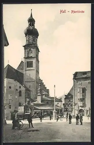 AK Hall, Pfarrkirche im Sonnenschein