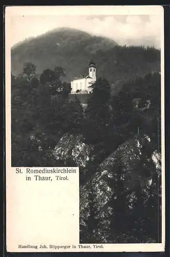 AK Thaur /Tirol, Blick zum St. Romediuskirchlein