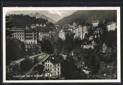 AK Badgastein, Ortspartie mit Gasthaus Gasteiner Hof