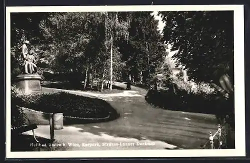 AK Baden b. Wien, Strauss-Lanner-Denkmal im Kurpark