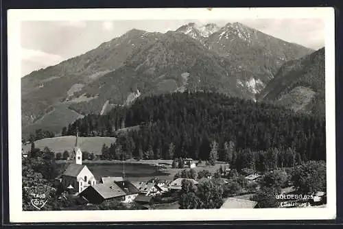 AK Goldegg /Salzburg, Ortsansicht mit Berglandschaft