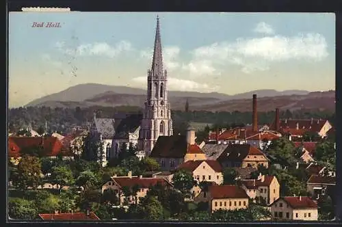 AK Bad Hall, Ortsansicht mit Kirche