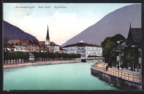 AK Bad Ischl, Ortsansicht mit Esplanade