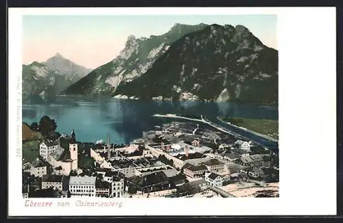 AK Ebensee, gesehen vom Calvarienberg