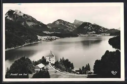 AK Fuschl am See, Schloss am Fuschlsee mit Schober und Schafberg