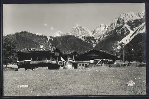 AK Ramsau bei Schladming, Ortspartie mit Bergpanorama