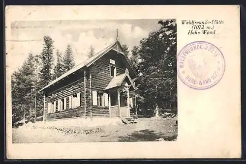 AK Hohe Wand, Waldfreunde-Hütte im Sonnenschein