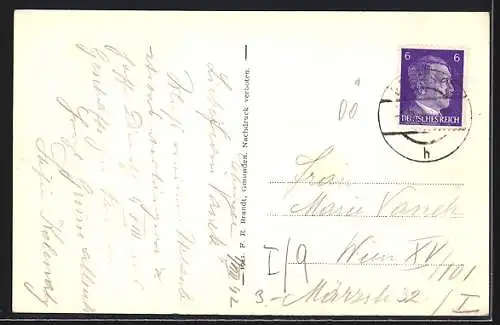 AK Ebensee /Salzkammergut, Ortsansicht mit schlafender Griechin