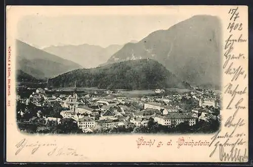 AK Ischl, Blick gegen den Dachstein