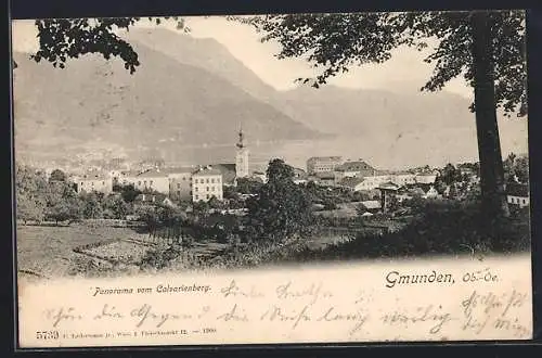 AK Gmunden, Panorama vom Calvarienberg