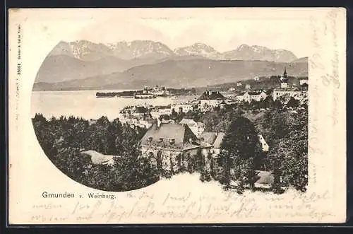 AK Gmunden, Blick vom Weinberg