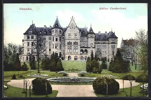 AK Gmunden, Blick auf das Schloss Cumberland