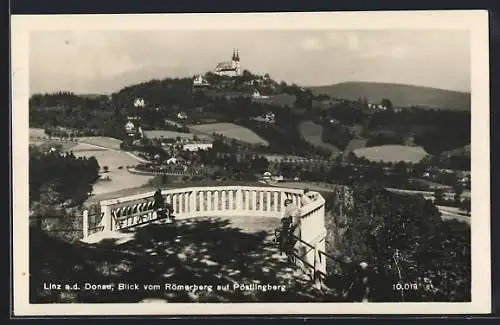 AK Linz a. d. Donau, Blick vom Römerberg auf Pöstlingberg