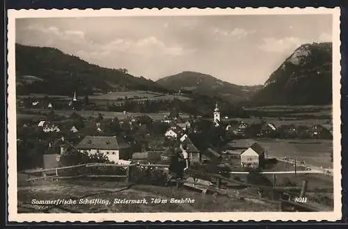 AK Scheifling, Blick über die Dächer der Ortschaft