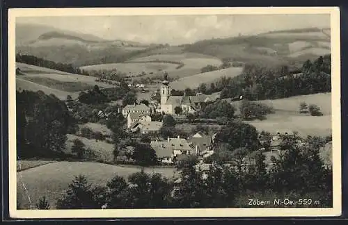 AK Zöbern /N.-Oe., Ortsansicht mit Umgebung