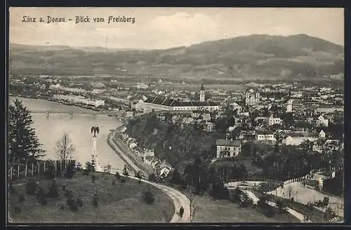 AK Linz, Ortsansicht vom Freinberg aus