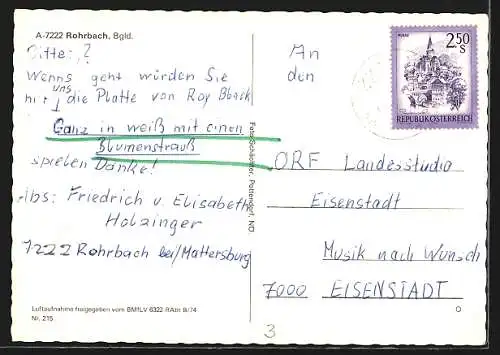 AK Rohrbach /Bgld., Ortsansicht vom Flugzeug aus