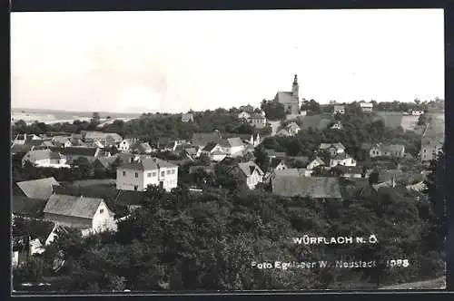 AK Würflach, Ortsansicht aus der Vogelschau