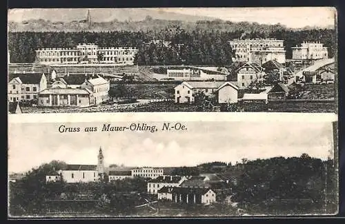 AK Mauer-Öhling, Ortsansicht mit Kirche