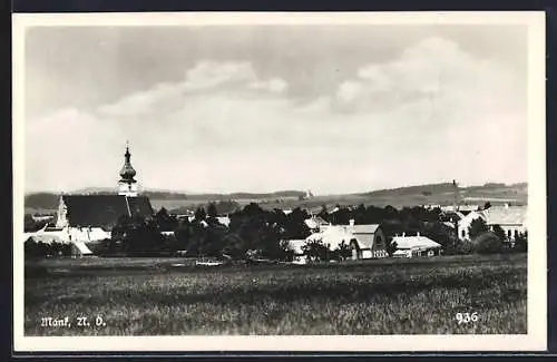 AK Mank, Ortsansicht vom Feld aus