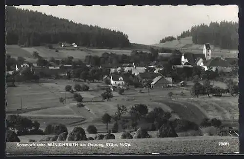 AK Münichreith am Ostrong, Ortsansicht aus der Vogelschau