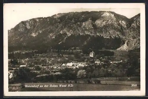 AK Münichreith am Ostrong, Ortsansicht mit Bergpanorama