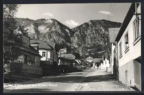 AK Maiersdorf a. d. Hohen Wand, Kaufhaus Seidler mit Strassenpartie