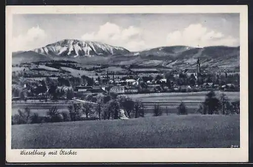 AK Wieselburg, Ortsansicht mit Ötscher