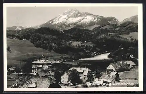 AK Wienerbruck a. d. Mariazellerbahn, Teilansicht mit Bergen