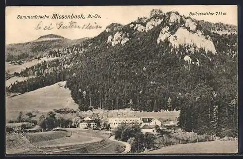 AK Miesenbach, Ortsansicht und Balberssteine